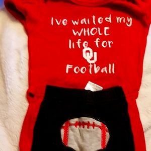 OU football shot sleeve shirt and pants